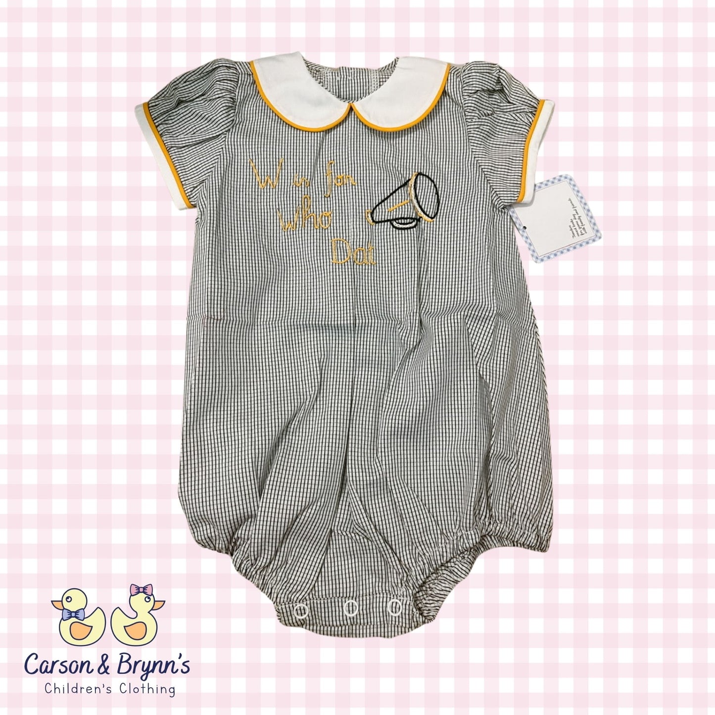 Southern Saturday "W is for Who Dat" Girl Bubble