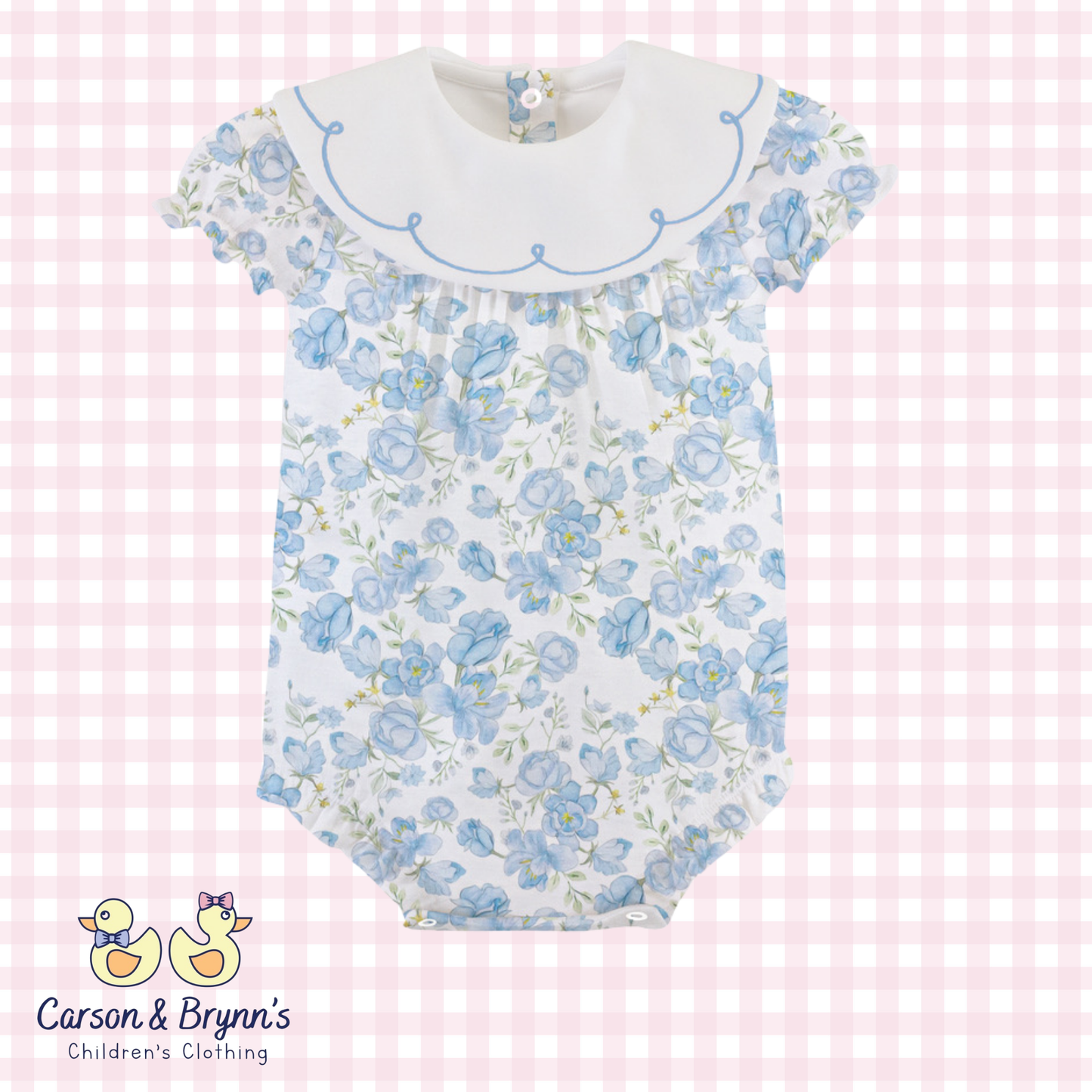 Baby Club Chic Spring in Blue Printed Bib Bubble