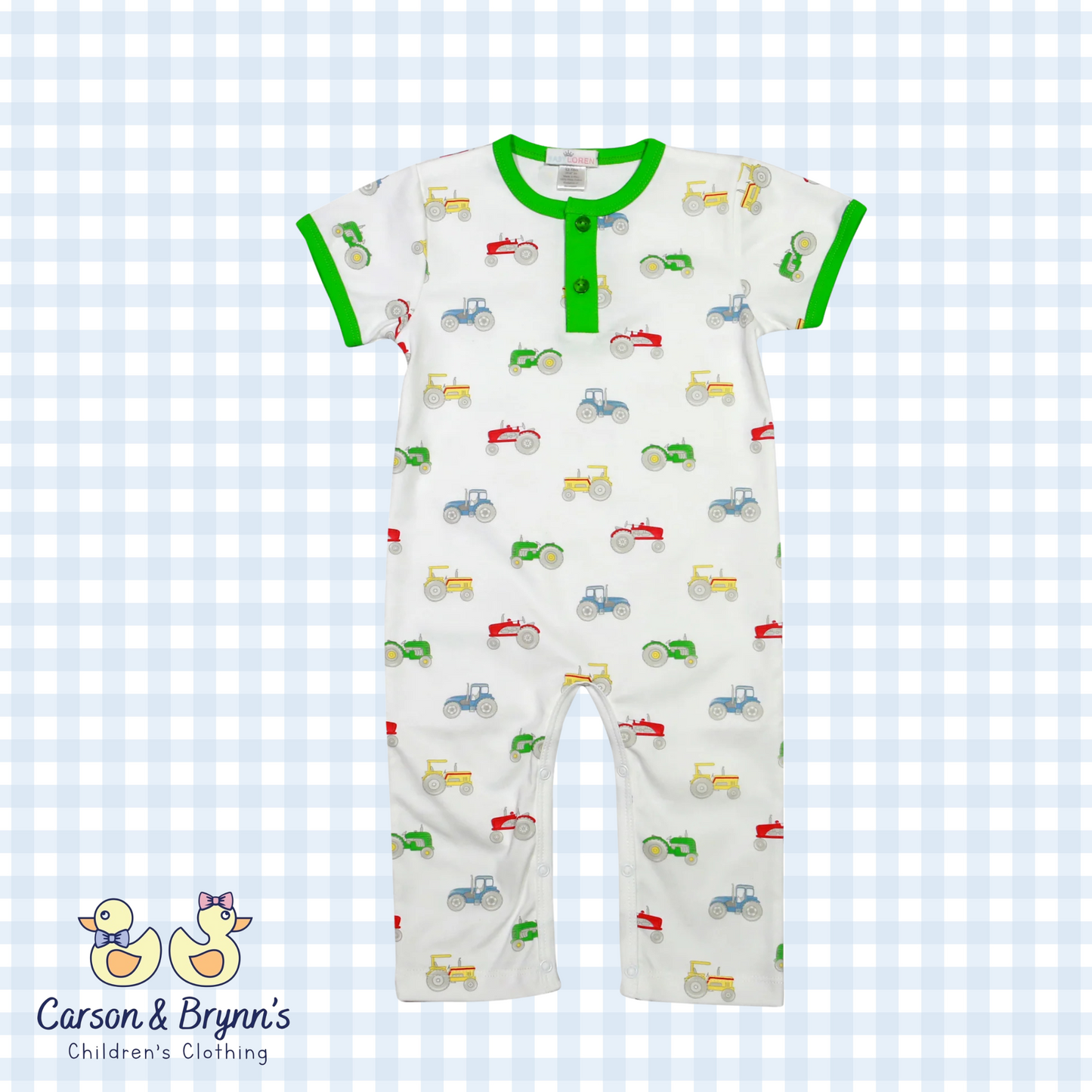 Baby Loren Tractors Long Romper