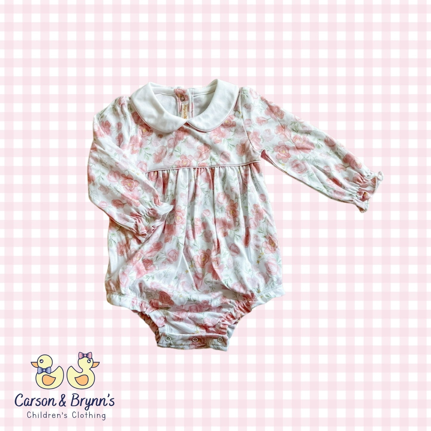 Baby Club Chic Peter Pan Collared Bubble- Pastel Floral