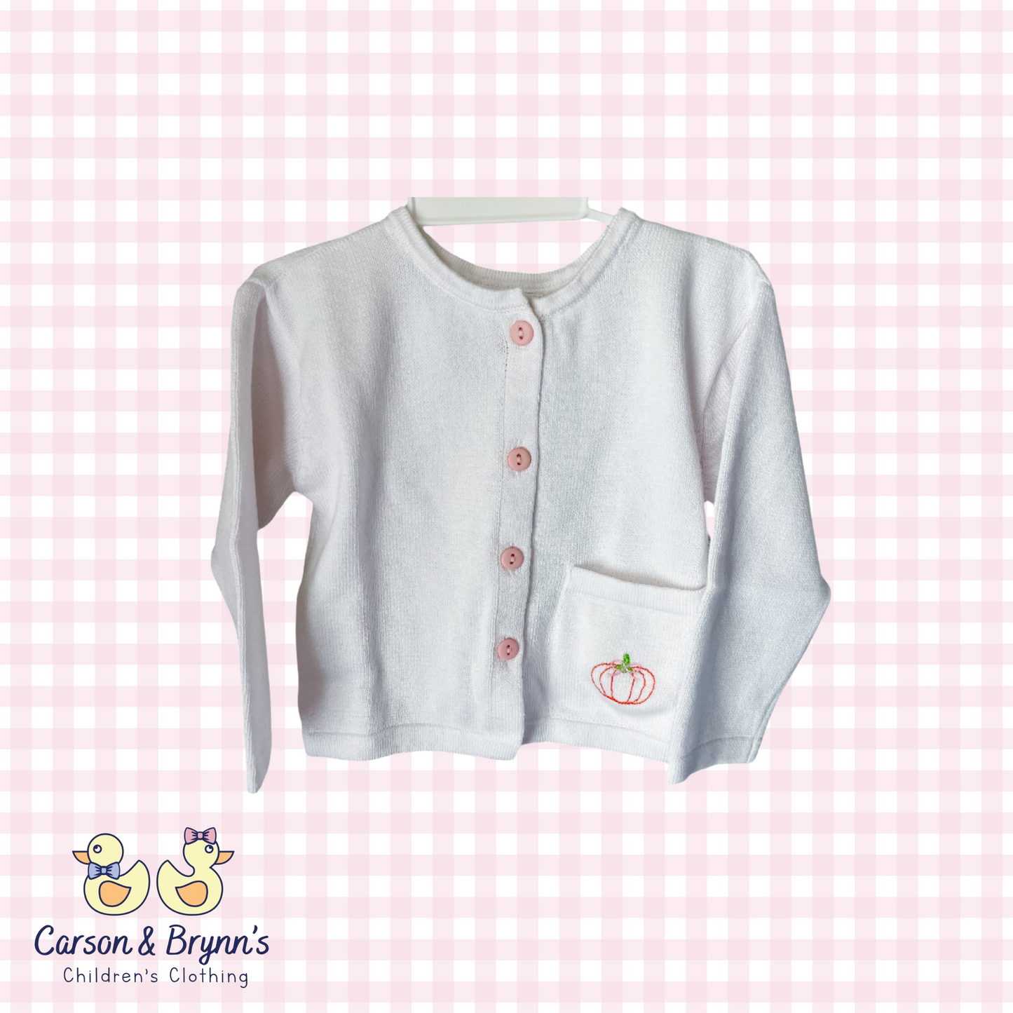 Lullaby Set Burrow Button Down Sweater- Pink Pumpkin