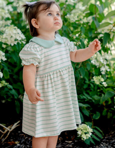Blakely Dress- Mint Stripe