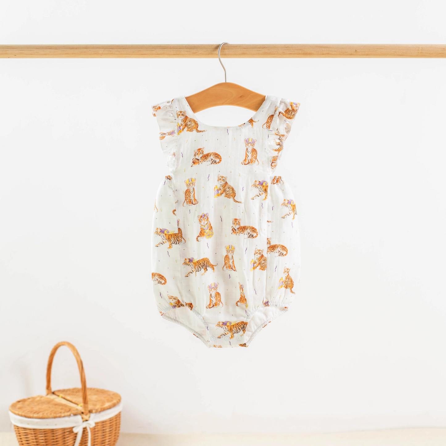 Louisiana Tigers Organic Muslin Sunsuit