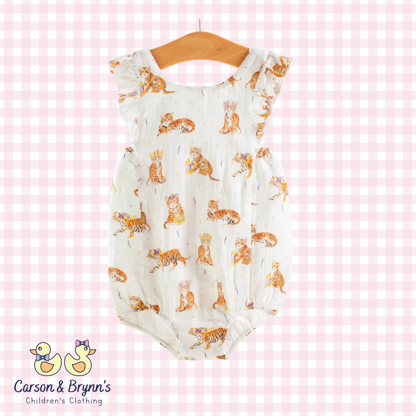 Louisiana Tigers Organic Muslin Sunsuit