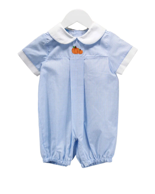 Charming Little One Pumpkins on Blue Romper