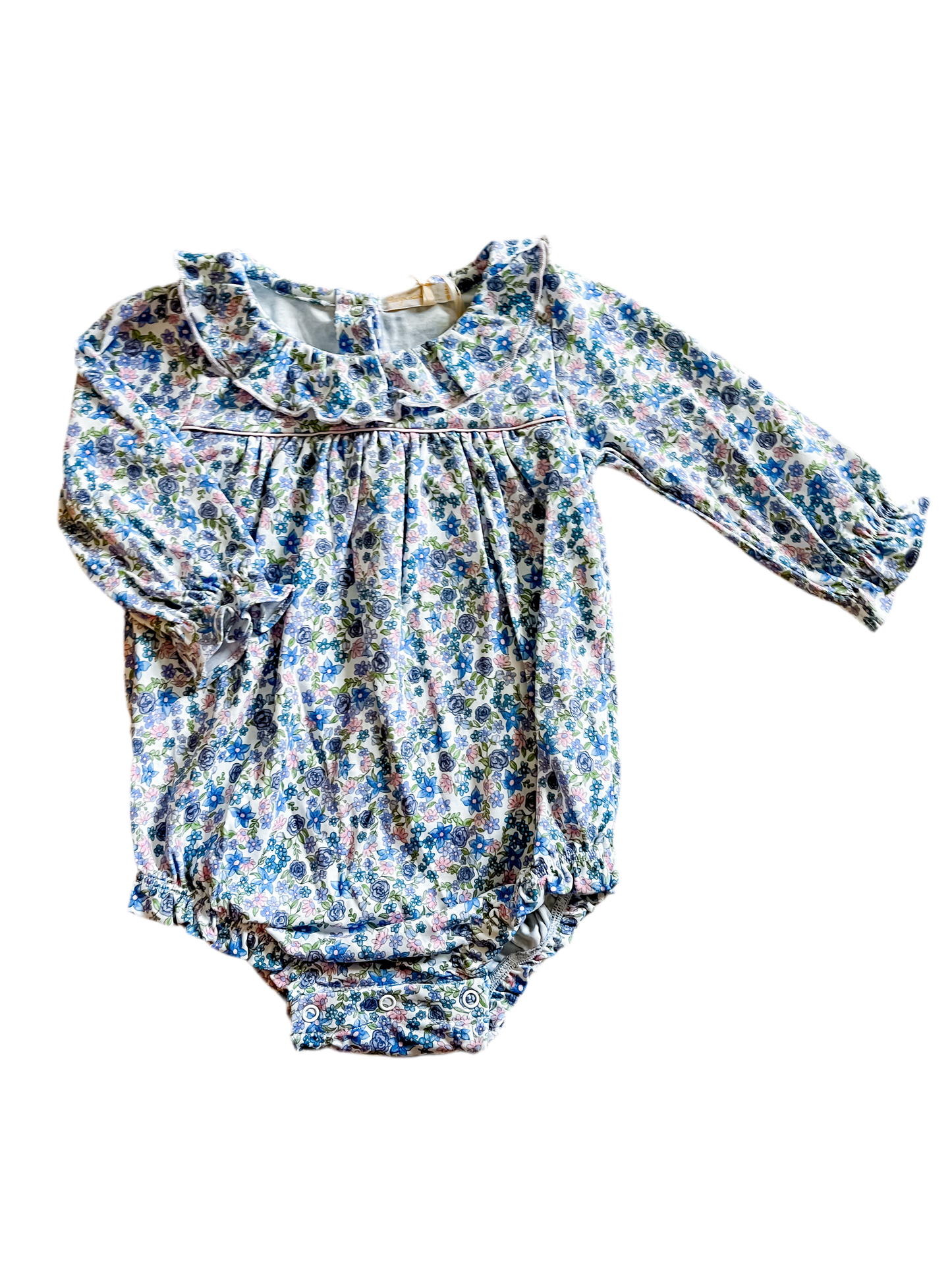 Baby Club Chic Ruffle Collared Bubble- Blooming Garden