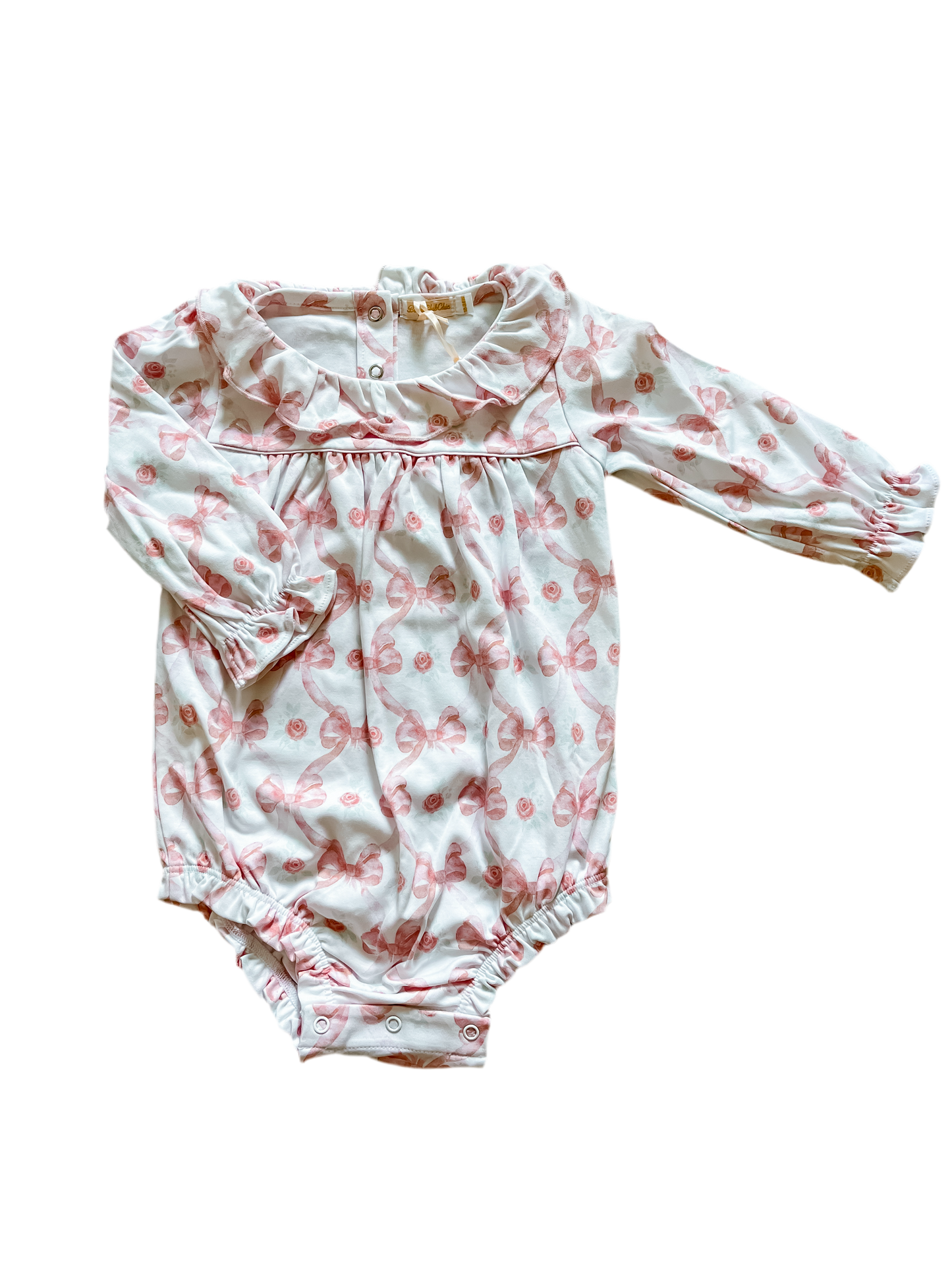 Baby Club Chic Peter Ruffle Collared Bubble- Bows and Roses