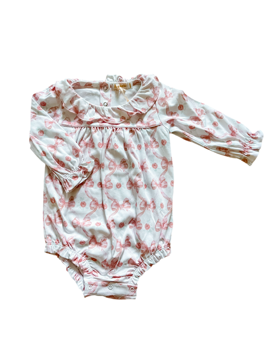 Baby Club Chic Peter Ruffle Collared Bubble- Bows and Roses