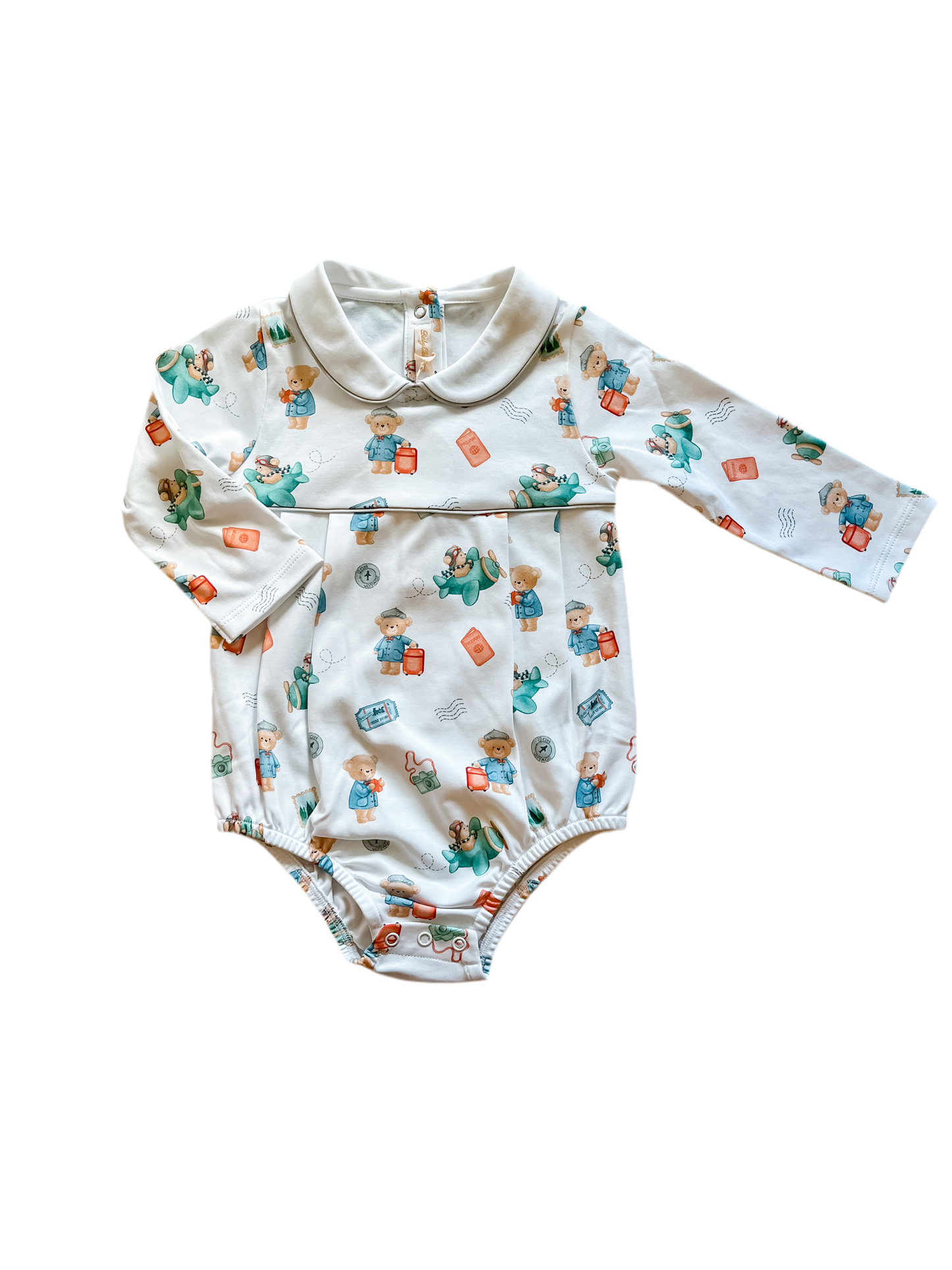 Baby Club Chic Peter Pan Collared Bubble- Bon Voyage