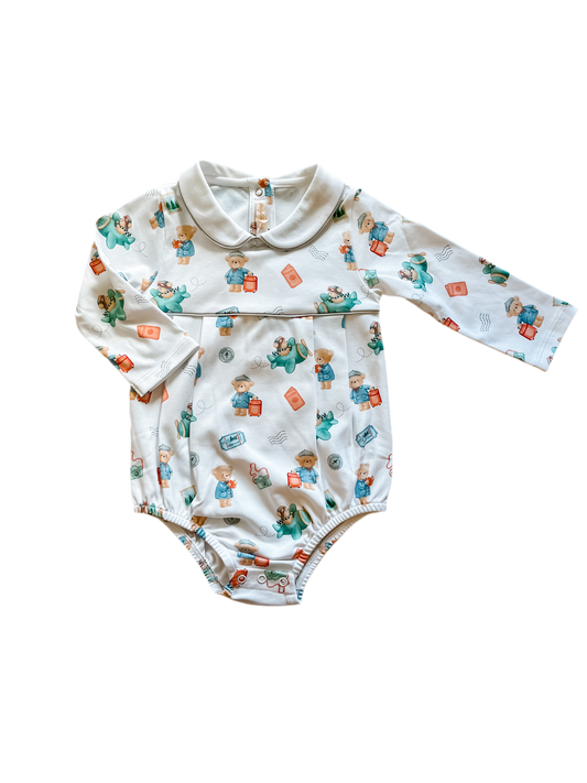 Baby Club Chic Peter Pan Collared Bubble- Bon Voyage