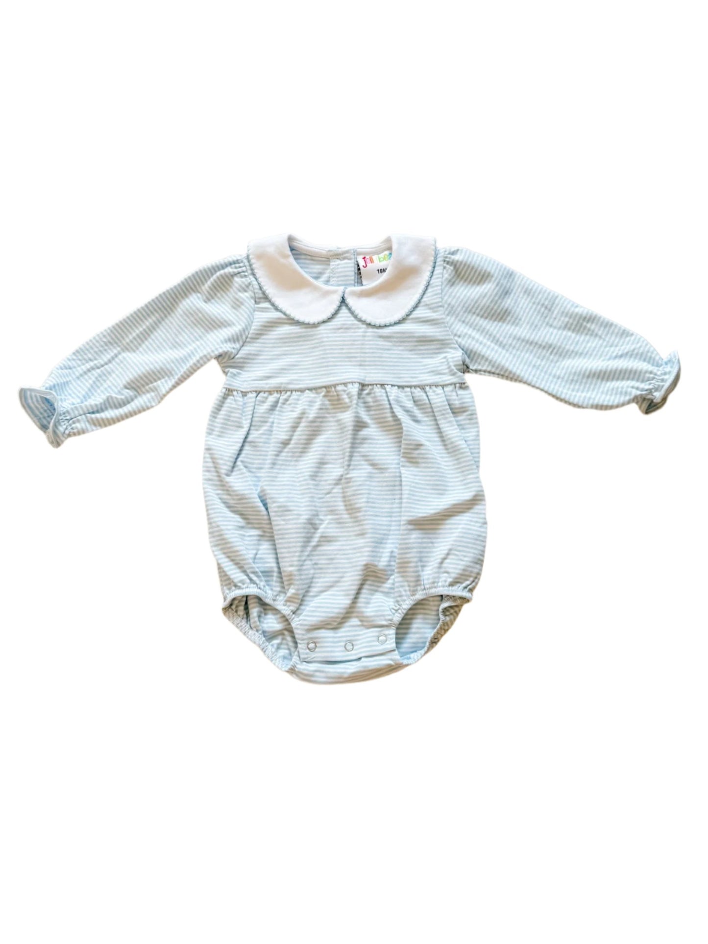 Charlotte Long Sleeve Bubble- Light Blue Stripe