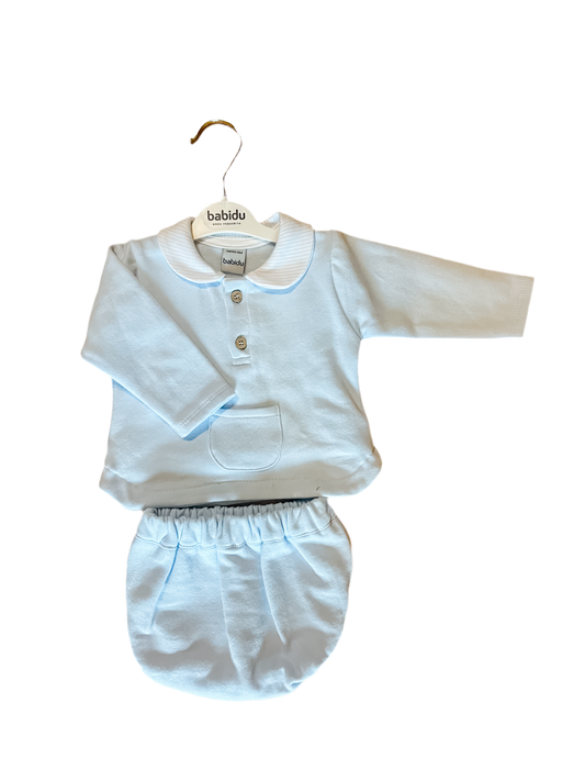 Babidu Blue Knit Diaper Set