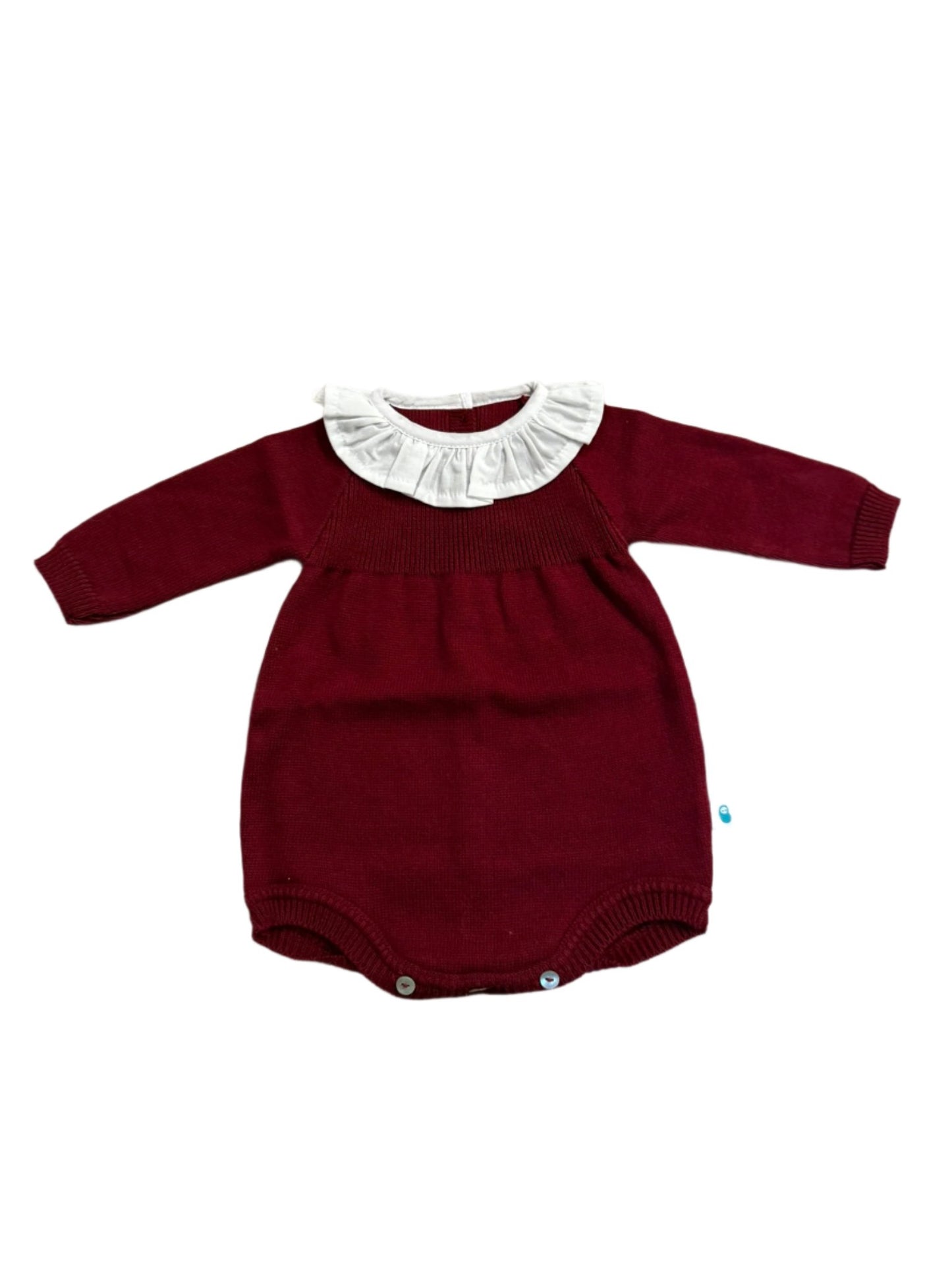 Cotton Knit Sweater Bubble with Ruffle Collar- 2 Colors