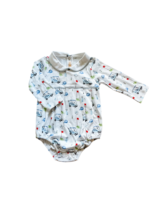 Baby Club Chic Peter Pan Collared Bubble- Golf