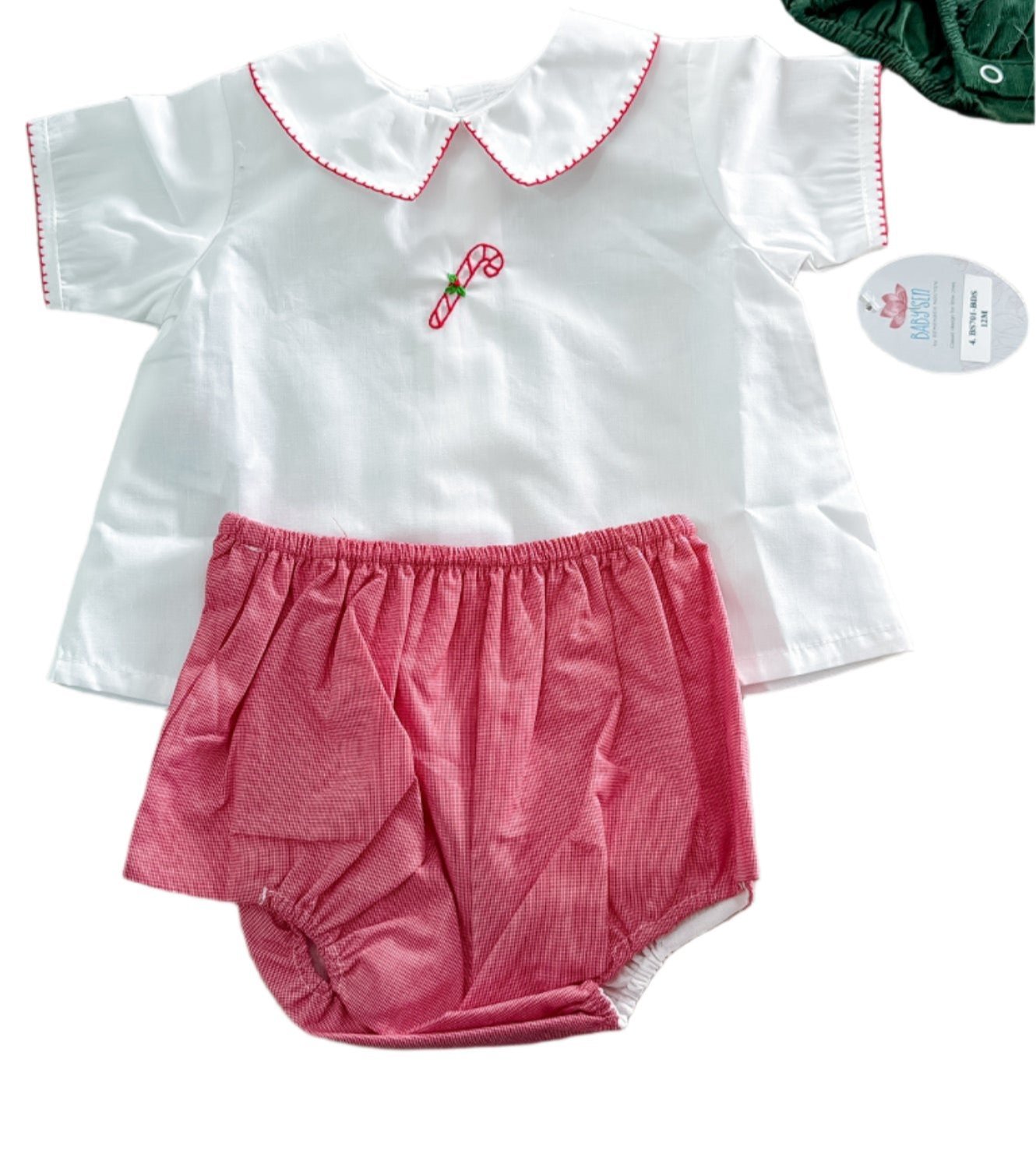 Baby Sen Bailey Diaper Set- Candy Cane