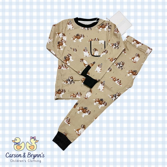 Nola Tawk Most Valuable Pup Pajama Set- Black and Gold