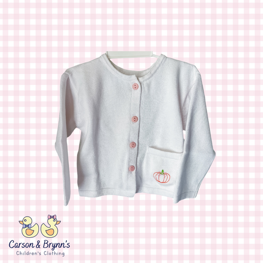 Lullaby Set Burrow Button Down Sweater- Pink Pumpkin