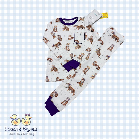 Nola Tawk Most Valuable Cub Pajama Set- Purple and Gold