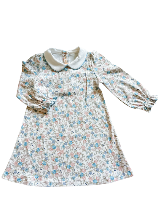 Baby Club Chic Dress With Peter Pan Collar- Soft Floral