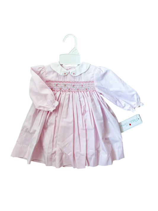 Petit Ami Long Sleeve Smocked Dress with Pearls