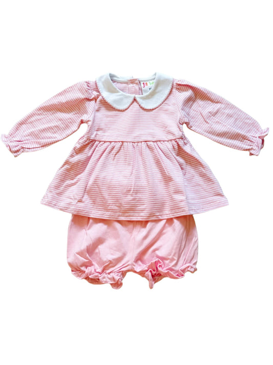 Charlotte Long Sleeve Bloomer Set- Light Pink