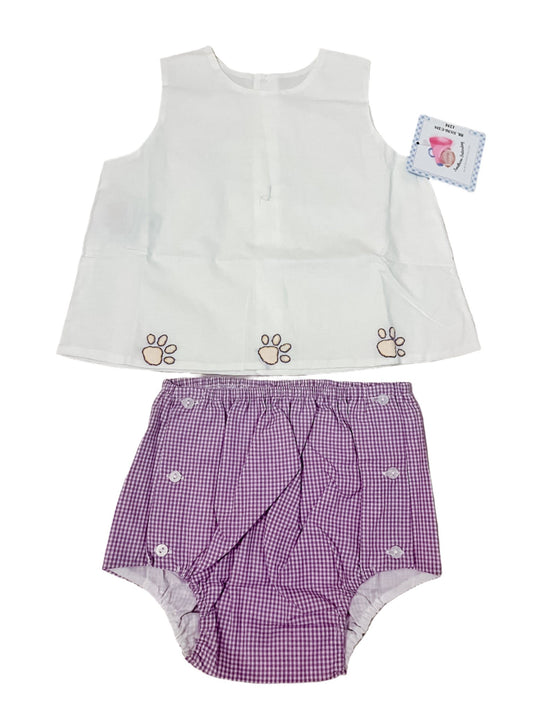 Southern Saturday Purple and Gold Diaper Set