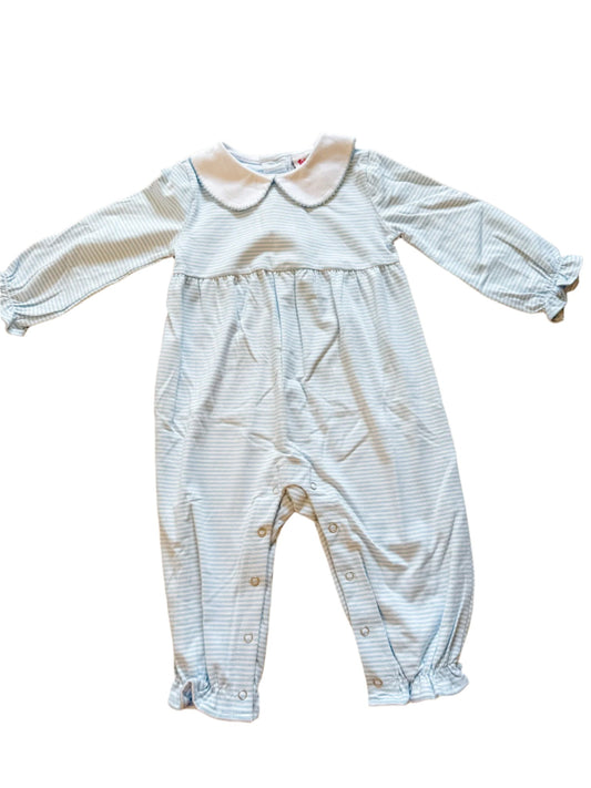 Charlotte Romper- Light Blue Stripe