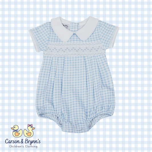 Magnolia Baby Mini Checks Smocked Bubble