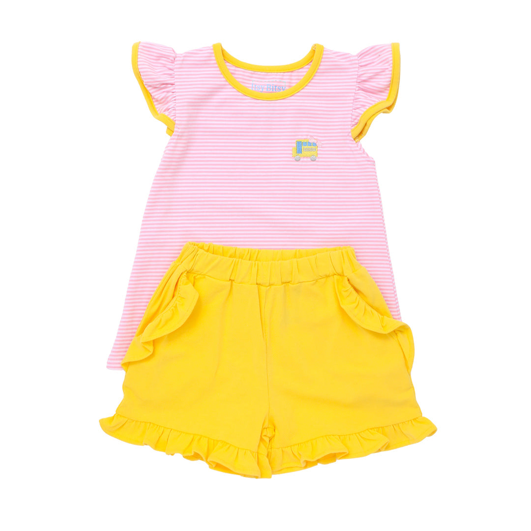 Itsy Bitsy School Bus Ruffle Short Set