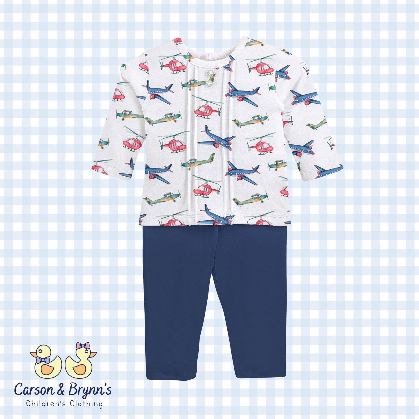 Baby Club Chic Aircraft Printed Tee and Pant Set