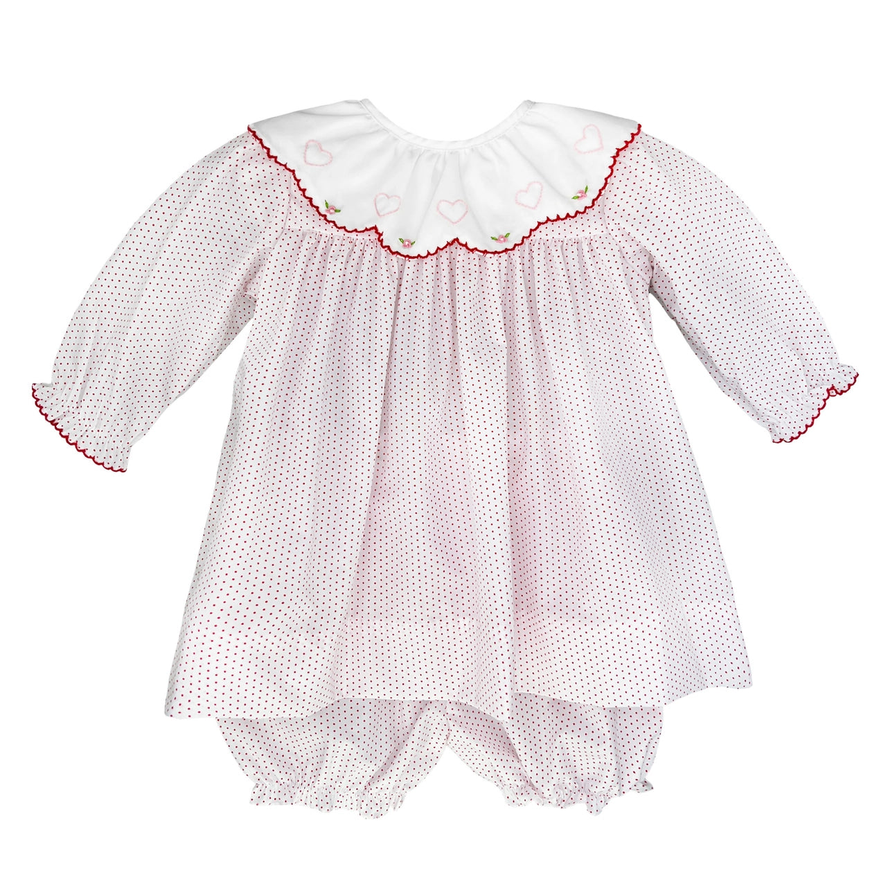 Petit Ami Heart Dress with Ruffle Collar