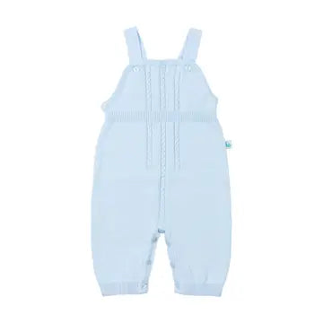 Cotton Knit Overalls- Baby Blue