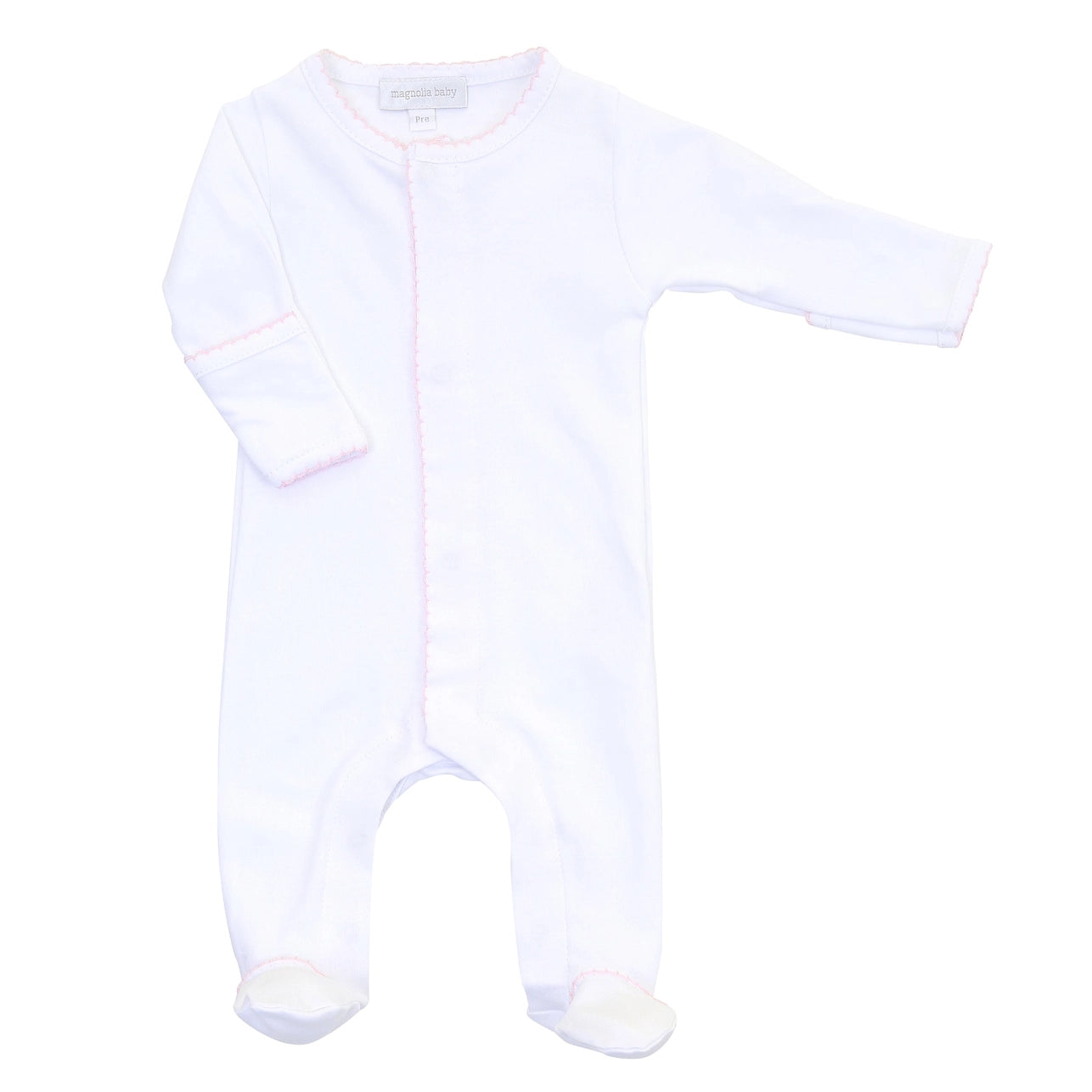 Magnolia Baby Essentials Pink Trim Footie